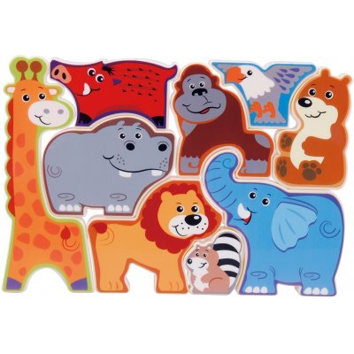 Teddies puzzle/vkládačka deskové safari 20x14cm v krabičce 24x21x2cm – Zbozi.Blesk.cz