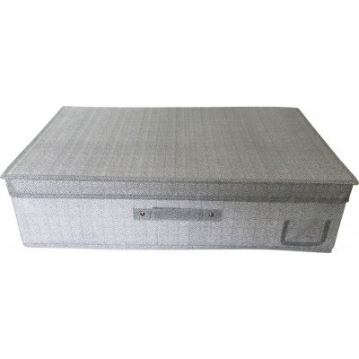 DUE ESSE Textilní skladovací úložný box 60x40x16 cm šedý rybinový vzor