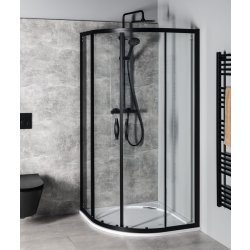 Gelco SIGMA SIMPLY BLACK čtvrtkruhová sprchová zástěna 800x800 mm, R550, čiré sklo