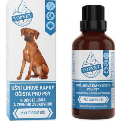 Topvet Ušní lihové kapky očista pro psy 50 ml – Sleviste.cz
