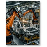 Plakát – Robotická ramena při výrobě automobilové karoserie 105 × 140 cm Bez rámu Ne Bez rámu – Hledejceny.cz