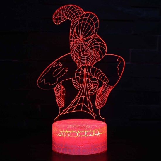 Beling Dětská lampa Spider Man 7 barevná S1137