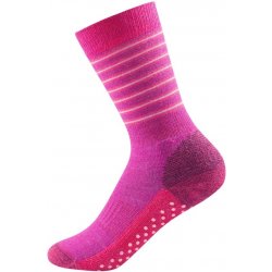 DEVOLD Multi medium kid sock no-slip fuchsia stripes
