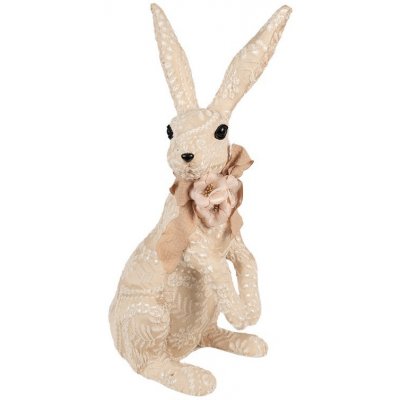 Béžová dekorace zajíc s krajkou Fancy 25*19*54 cm – Hledejceny.cz