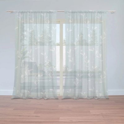 Záclony Bílé lístky: 2 ks - 150x250 cm - Sablio – Hledejceny.cz