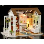 FunPlay 6995 DIY Dřevěný domeček pro panenky s příslušenstvím obývací pokoj 15x20,6x11,8cm – Zboží Dáma