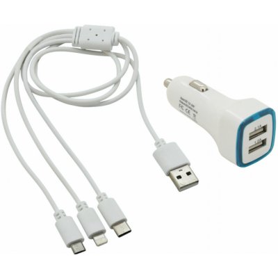 Nabíječka do auta USB 3in1 (micro USB, iPhone, USB C) | Zboží Auto