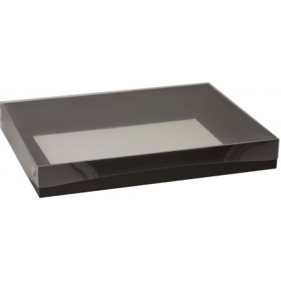 Dárková krabice s průhledným víkem 400x300x50/35 mm, černá od 97 Kč -  Heureka.cz