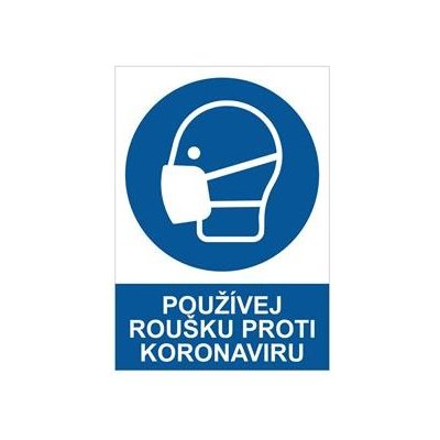 Používej roušku proti koronaviru - bezpečnostní tabulka, samolepka A5 – Zbozi.Blesk.cz