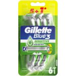 Gillette Blue3 Plus Sensitive 6 ks – Zboží Mobilmania