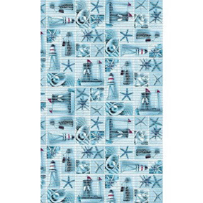 Nese plastik Aquamat 593 hvězdice, perla, maják modrá 65 cm x 100 cm – Sleviste.cz
