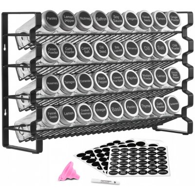 SucceBuy Stojan na koření z oceli 4 patra s 36 ks – Sleviste.cz