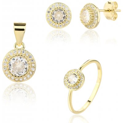 JVD pozlacená sada šperků se zirkony SVLS0127SJ6GO – Zboží Dáma