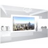Obývací stěna Belini Premium Full Version bílý lesk+ LED osvětlení Nexum 57