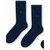 Hladké ponožky s jemným vzorem 056 tmavě modrá