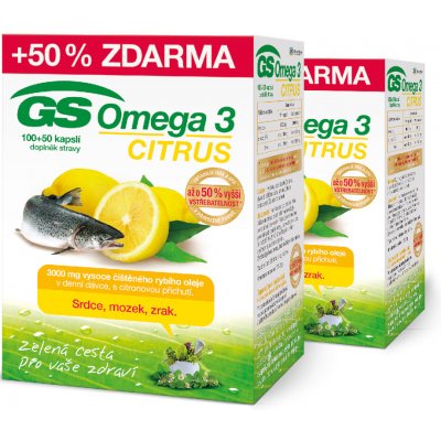 GS Omega 3 Citrus 2 x 150 kapslí