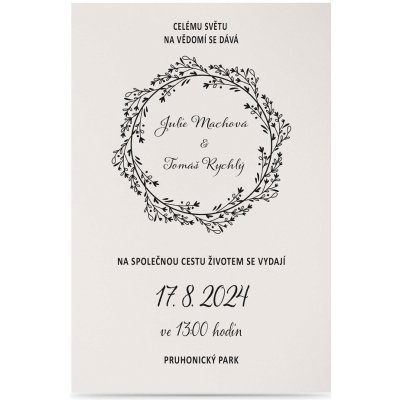 Papírové svatební oznámení BOHO Barva papíru: Natural – HobbyKompas.cz