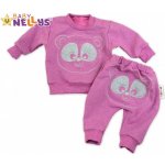 Baby Nellys Tepláková souprava Medvídek modrý melír – Zboží Dáma