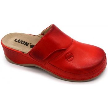 Leon 2019 dámská zdravotní kožená obuv uzavřená červená