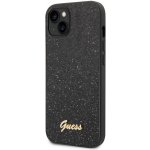 Pouzdro Guess Glitter Flakes Metal Logo Apple iPhone 14 Pro MAX černé – Zboží Mobilmania