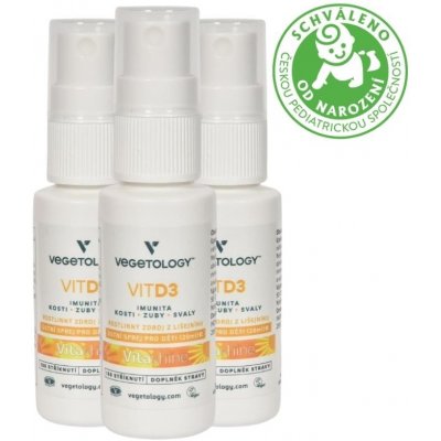 Vegetology Vitashine Vitamin D3 ve spreji 1000iu 20 ml 3-balení