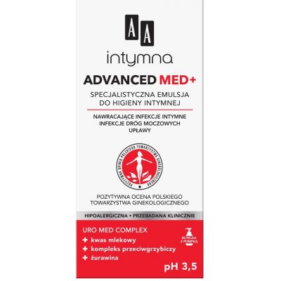 AA Intymna Advanced Med+ specializovaná emulze pro intimní hygienu pH 3,5 300 ml – Zbozi.Blesk.cz