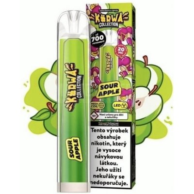 Kurwa Collection Sour Apple 20 mg 700 potáhnutí – Zboží Dáma