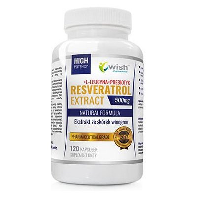 WISH Pharmaceutical Resveratrol Extract 500mg 120 kapslí – Zboží Mobilmania