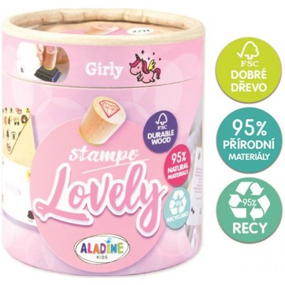 Aladine Dřevěná razítka Stampo Lovely Holčičí – Zboží Dáma