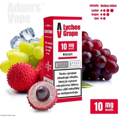 Adams vape Salt Lychee Grape 10 ml 10 mg – Zboží Mobilmania