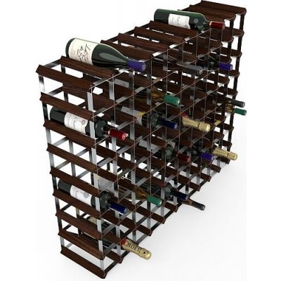 Stojan na víno RTA na 90 lahví, tmavá borovice - pozinkovaná ocel / sestavený