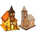 Impap Dřevená dekorace kostelík, 9,5 x 10 x 8 cm – Hledejceny.cz