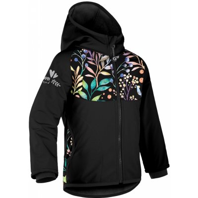 Unuo dětská softshellová bunda s fleecem Basic černá Podzimní bobule – Zboží Mobilmania