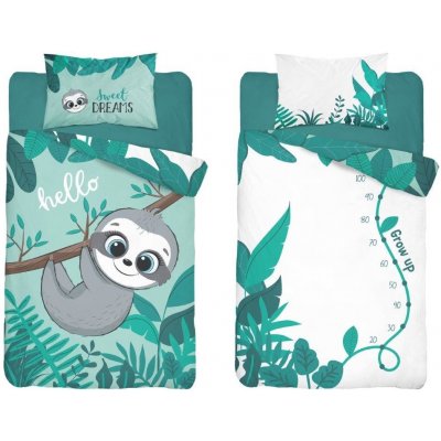 Detexpol povlečení Lenochod tyrkys 100 x 135 cm 40 x 60 cm – Zboží Dáma