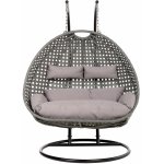 HOME DELUXE Polyratanové závěsné křeslo TWIN šedá – Zbozi.Blesk.cz