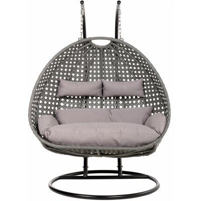 HOME DELUXE Polyratanové závěsné křeslo TWIN šedá – Zbozi.Blesk.cz