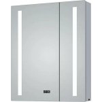 Alumino Sun Zrcadlová skříňka s LED osvětlením, 60 × 70 × 10,5 cm, stříbrná 50072 – Zboží Mobilmania