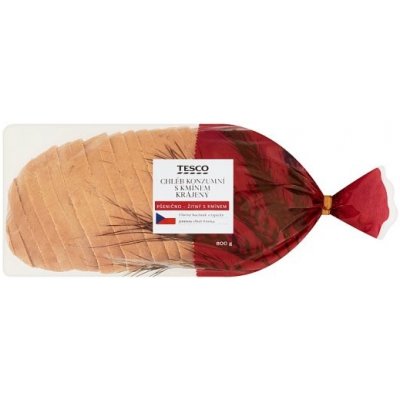 Tesco Chléb konzumní s kmínem krájený 800 g – Zboží Dáma