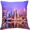 Dekorační povlak na polštáře MyBestHome City light fototisk 3D motiv nočního velkoměsta 40 x 40 cm