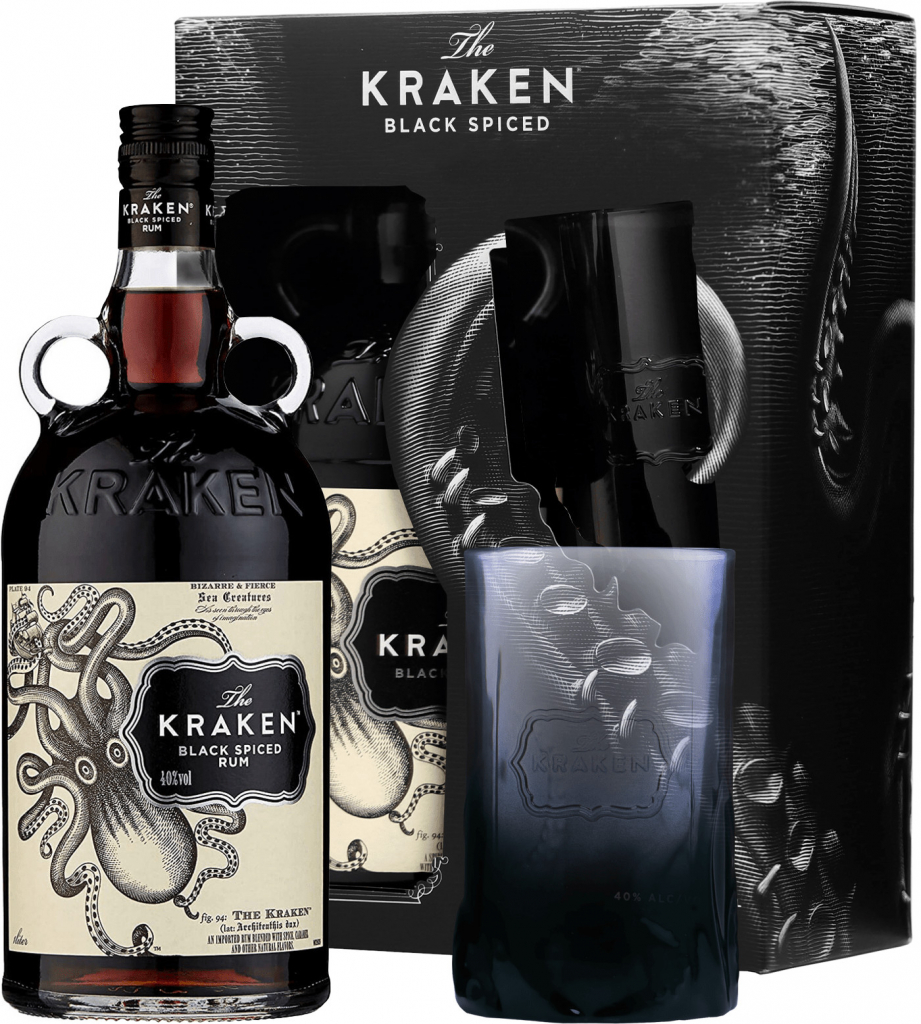 Kraken Black Spiced Rum 40% 1 l (darčekové balenie 1 pohár)