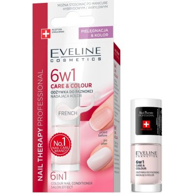 Eveline Cosmetics SOS Nail Therapy vyživující barevný lak na nehty 6v1 FRENCH 5 ml – Hledejceny.cz