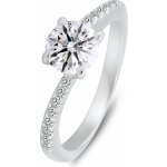 Brilio Silver Stříbrný zásnubní prsten s čirými zirkony RI138W – Zboží Mobilmania