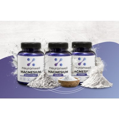 Neuronwell Magnesium Komplex 3 formy hořčíku Malát, Citrát, Bisglycinát 100 ks – Hledejceny.cz