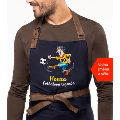 Kariban HobbyTriko Zástěra k narozeninám Exclusive Fotbalová legenda Tmavě modrá – Hledejceny.cz