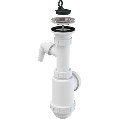 Alcadrain Sifon dřezový s nerezovou mřížkou DN70 a přípojkou A441P-DN50/40 – Zboží Dáma