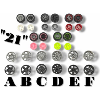 Topautodrahy.cz "21" Autodráhová kompletní kola na osu 3mm Růžové – Zboží Dáma