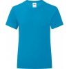 Dětské tričko Fruit of the Loom dívčí slim-fit tričko Iconic 150 g/m modrá azurová