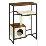 Feandrea Kočičí škrabadlo s domečkem industriální 59 x 36 x 67 cm – Hledejceny.cz