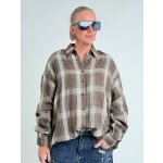 Brigitte kostkovaná košile HILL Hnědá – Zboží Dáma