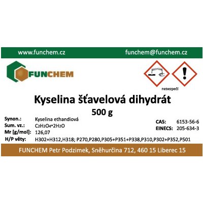 Kyselina šťavelová 500 g – HobbyKompas.cz